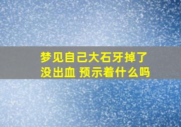 梦见自己大石牙掉了 没出血 预示着什么吗